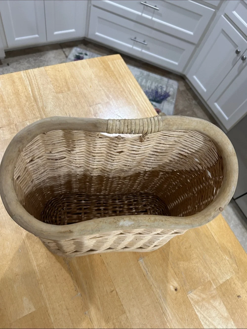 Woven Rattan Storage Basket in Natural Tan
